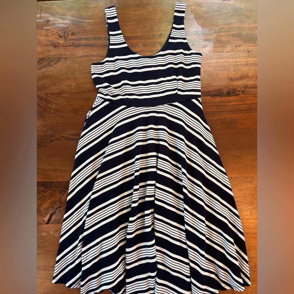 Hutch Womens Sleeveless Iridescent Stripe Dress Blue Size L